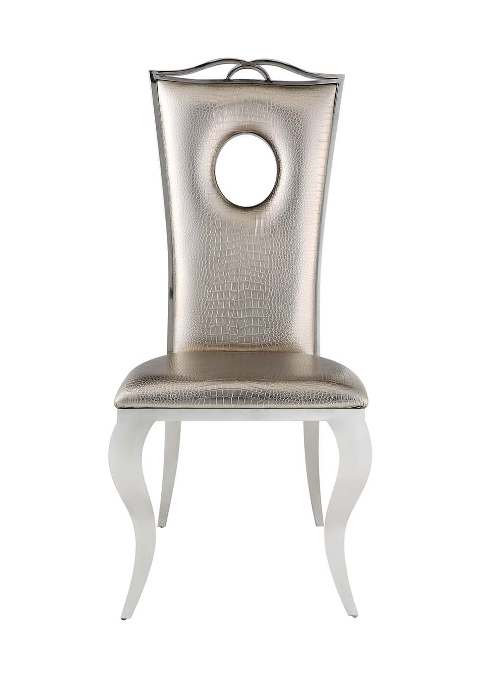 Cyrene Side Chair (Set - 2) DN00925 Beige Synthetic Leather | Acme | Home Elegance USA