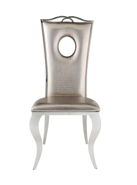 Cyrene Side Chair (Set - 2) DN00925 Beige Synthetic Leather | Acme - DN00925 - Home Elegance USA - 3