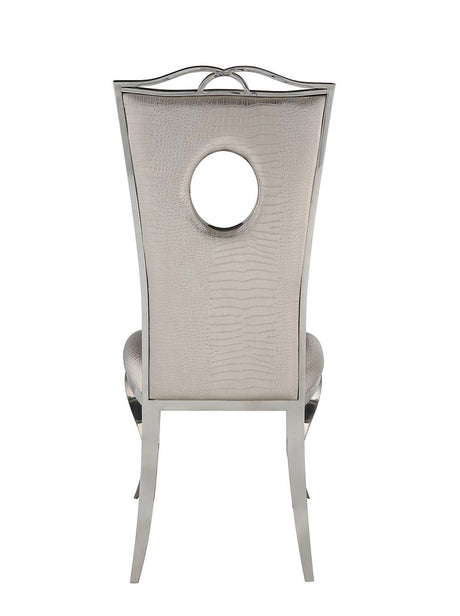 Cyrene Side Chair (Set - 2) DN00925 Beige Synthetic Leather | Acme - DN00925 - Home Elegance USA - 5