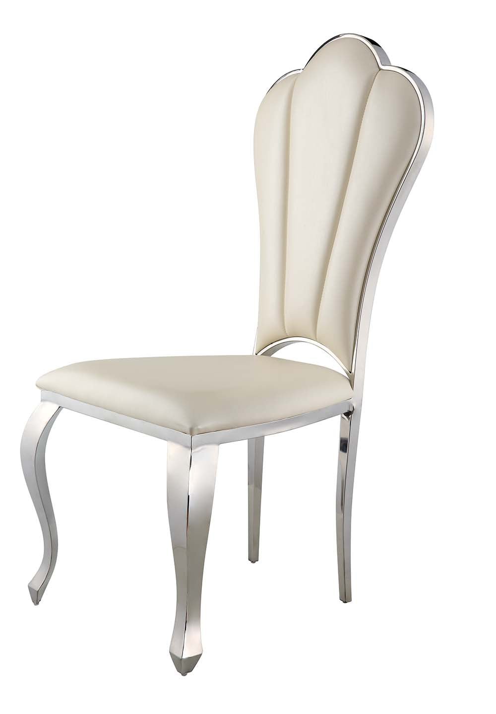 Cyrene Side Chair (Set - 2) DN00926 Beige Synthetic Leather | Acme | Home Elegance USA