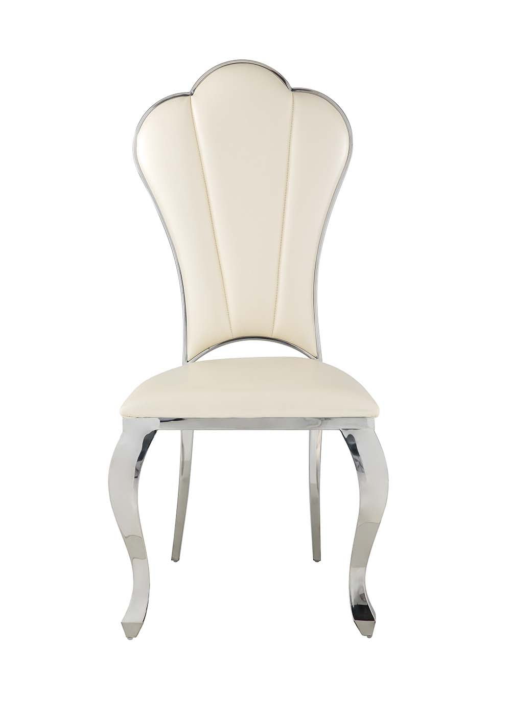 Cyrene Side Chair (Set - 2) DN00926 Beige Synthetic Leather | Acme | Home Elegance USA