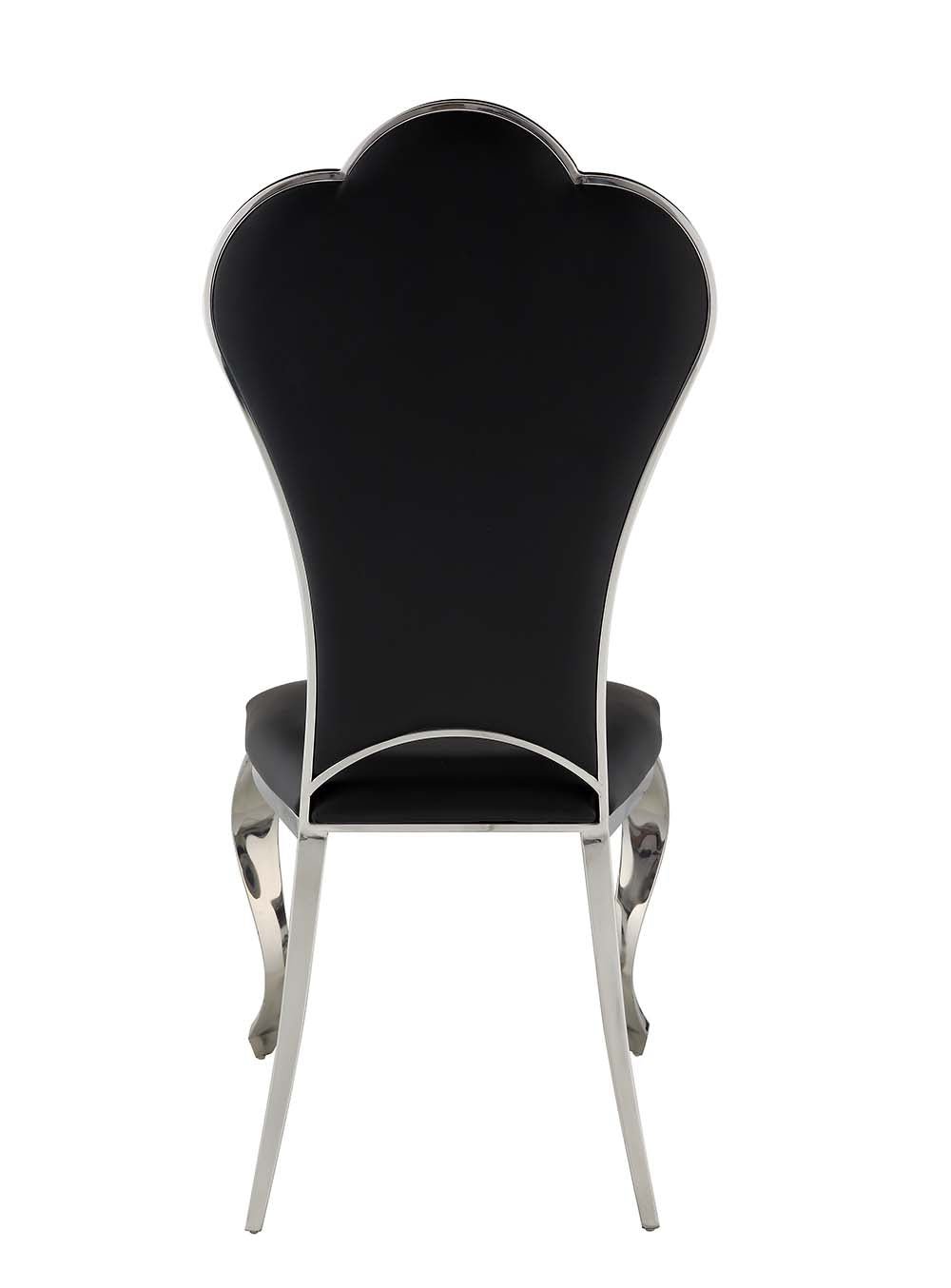 Cyrene Side Chair (Set - 2) DN00927 Black Synthetic Leather | Acme - DN00927 - Home Elegance USA - 5