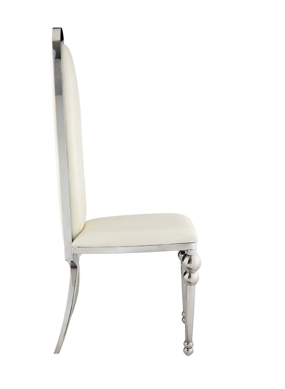 Cyrene Side Chair (Set - 2) DN00928 Beige Synthetic Leather | Acme - DN00928 - Home Elegance USA - 4