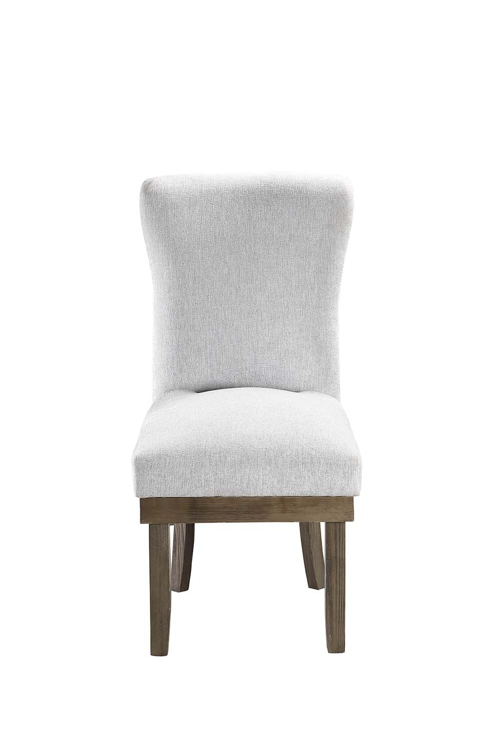 Acme - Landon Side Chair (Set-2) DN00951 Gray Linen & Salvage Gray Finish