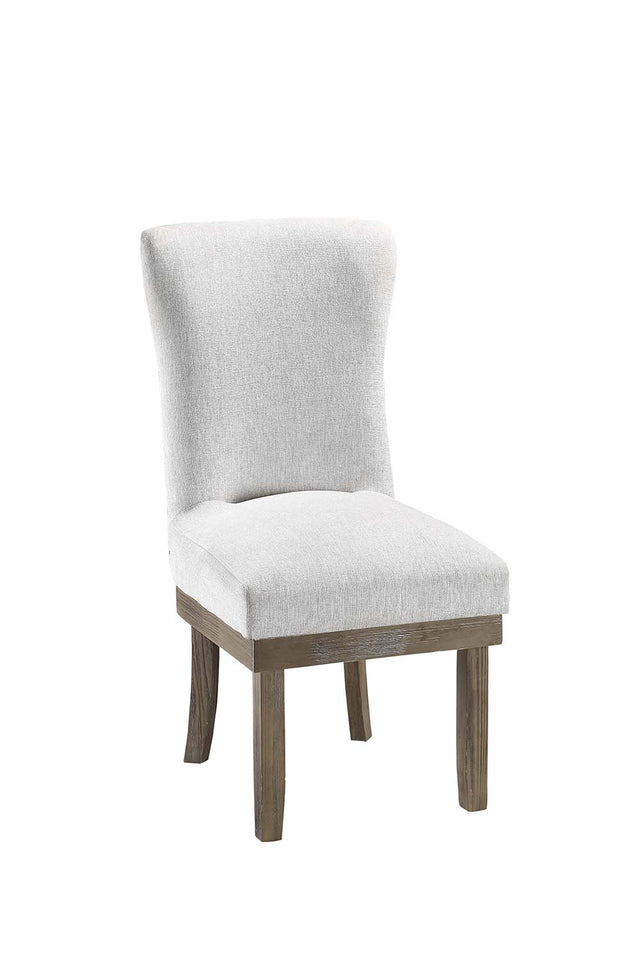 Acme - Landon Side Chair (Set-2) DN00951 Gray Linen & Salvage Gray Finish