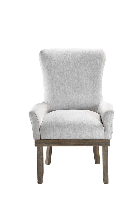 Acme - Landon Arm Chair DN00952 Gray Linen & Salvage Gray Finish