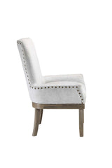 Acme - Landon Arm Chair DN00952 Gray Linen & Salvage Gray Finish