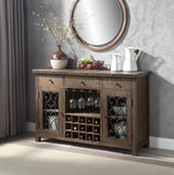 Acme - Raphaela Server W/Cup Holder & Wine Rack DN00983 Weathered Cherry Finish