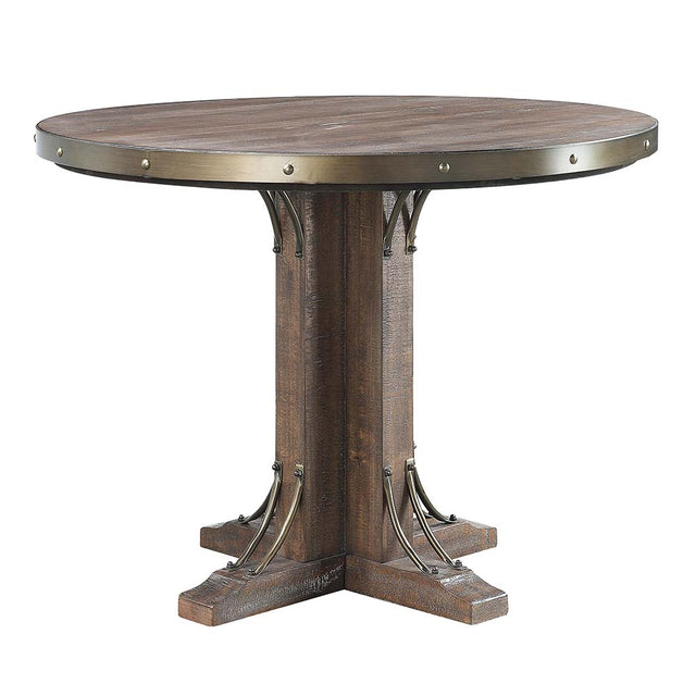 Acme - Raphaela Counter Height Table DN00985 Weathered Cherry Finish