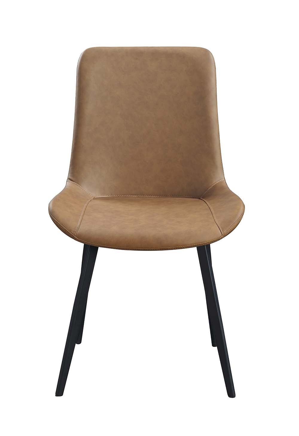 Abiram Side Chair (Set - 2) DN01029 Brown Synthetic Leather | Acme - DN01029 - Home Elegance USA - 2