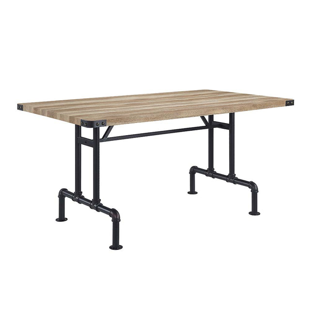 Acme - Edina Dining Table DN01057 Oak & Sandy Black Finish