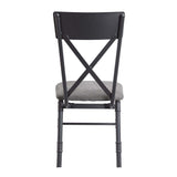 Acme - Edina Side Chair (Set-2) DN01058 Gray Fabric, Oak & Sandy Black Finish