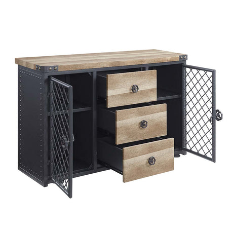 Acme - Edina Server DN01059 Oak & Sandy Black Finish