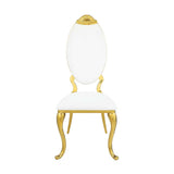 Acme - Fallon Side Chair(Set-2) DN01190 White Velvet & Mirrored Gold Finish