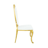 Acme - Fallon Side Chair(Set-2) DN01190 White Velvet & Mirrored Gold Finish