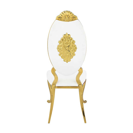 Acme - Fallon Side Chair(Set-2) DN01190 White Velvet & Mirrored Gold Finish