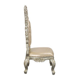 Acme - Sorina Side Chair (Set-2) DN01209 Synthetic Leather & Antique Gold Finish