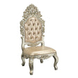 Acme - Sorina Side Chair (Set-2) DN01209 Synthetic Leather & Antique Gold Finish