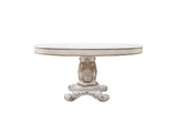 Acme - Vendome Round Dining Table W/Pedestal Base DN01222 Antique Pearl Finish