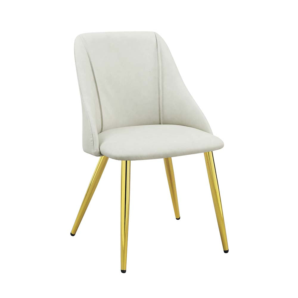 Acme - Gaines Side Chair(Set-2) DN01259 White Synthetic Leather