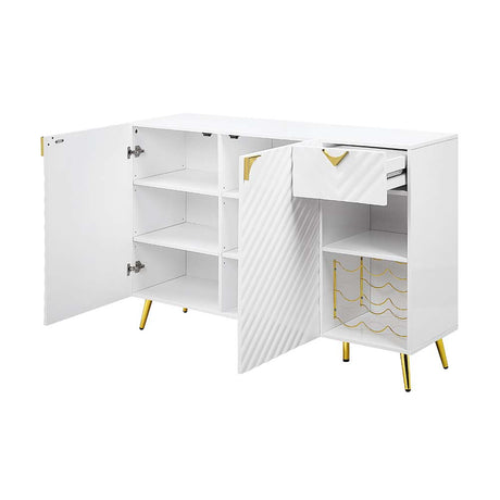 Acme - Gaines Server DN01260 White High Gloss Finish