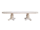 Acme - Vendome Dining Table W/Pedestal Base DN01346 Antique Pearl Finish