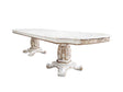 Acme - Vendome Dining Table W/Pedestal Base DN01346 Antique Pearl Finish