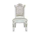 Acme - Vendome Side Chair(Set-2) DN01348 Synthetic Leather & Antique Pearl Finish