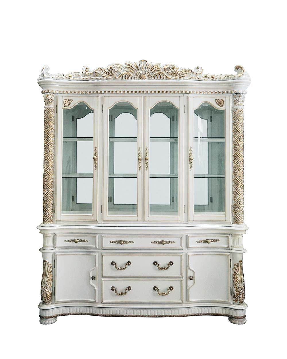 Acme - Vendome Buffet & Hutch DN01350 Antique Pearl Finish