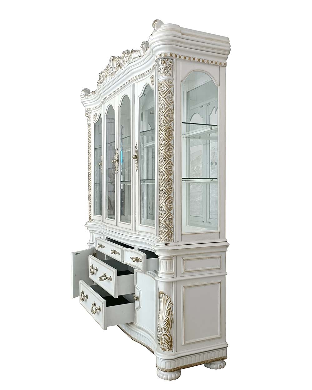 Acme - Vendome Buffet & Hutch DN01350 Antique Pearl Finish