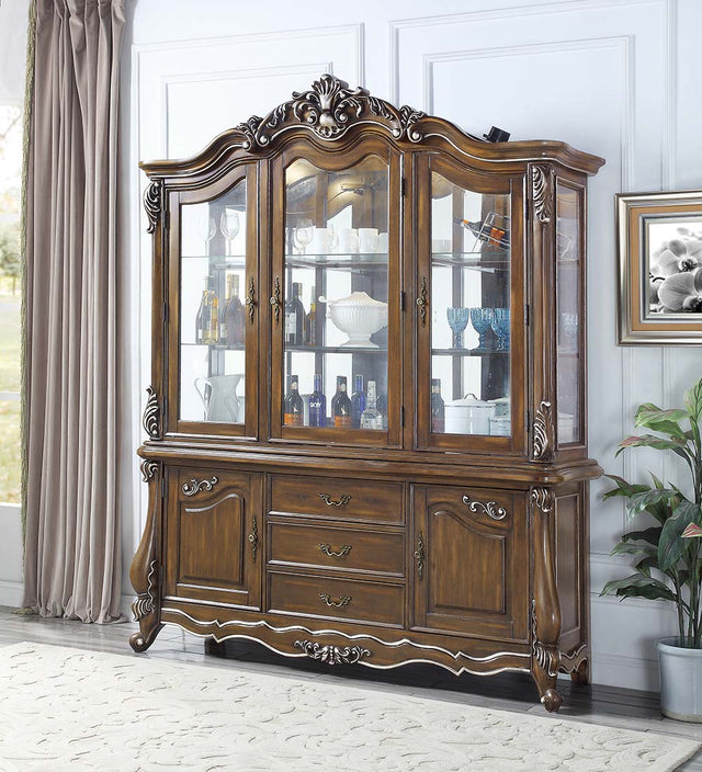 Acme - Latisha Buffet & Hutch DN01360 Antique Oak Finish