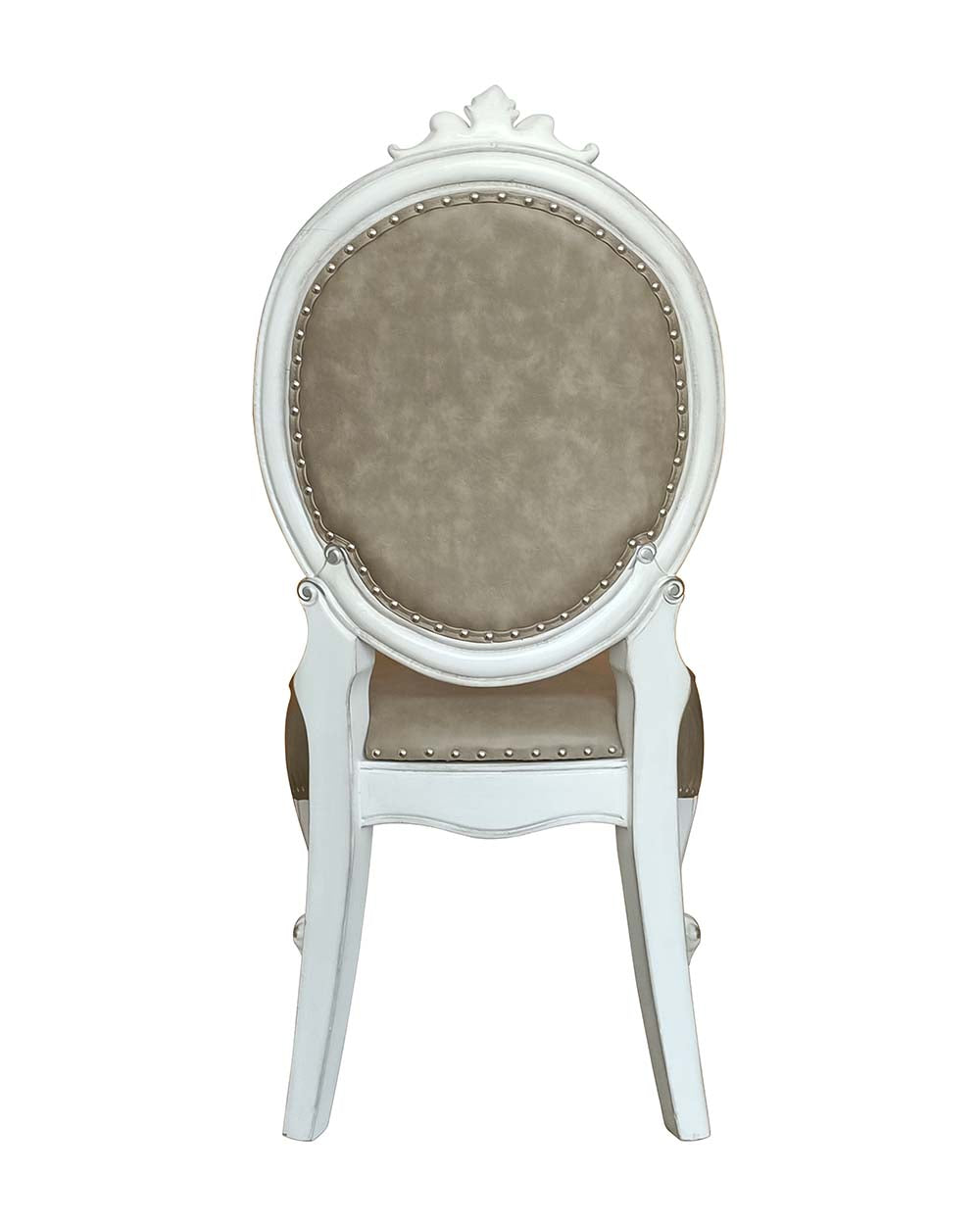 Acme - Versailles Side Chair (Set-2) DN01389 Synthetic Leather & Bone White Finish