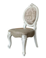 Acme - Versailles Side Chair (Set-2) DN01389 Synthetic Leather & Bone White Finish