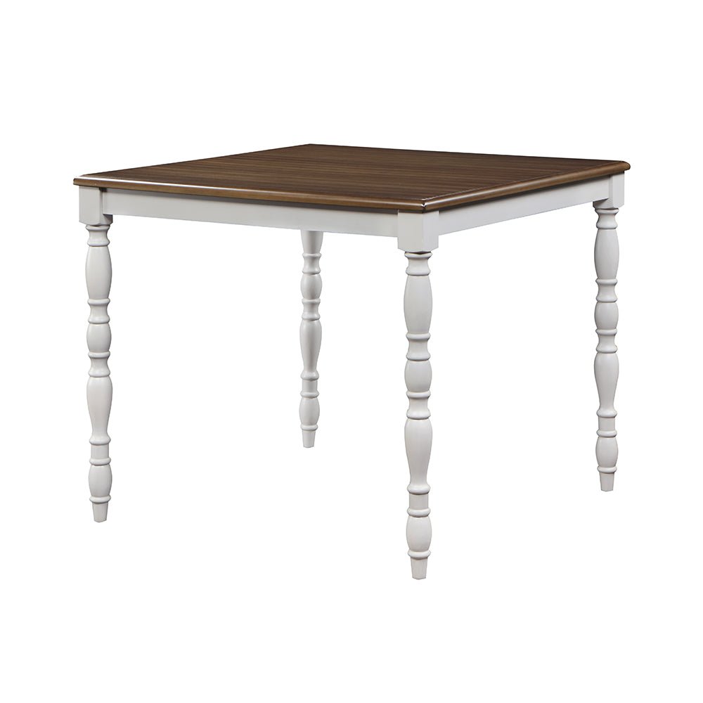 Bettina 5PC Pack Counter Height Table Set DN01439 Beige Fabric, Gray & Weathered Oak Finish | Acme | Home Elegance USA