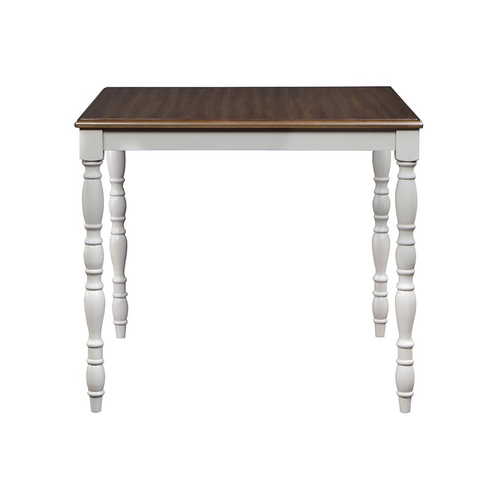 Bettina 5PC Pack Counter Height Table Set DN01439 Beige Fabric, Gray & Weathered Oak Finish | Acme | Home Elegance USA