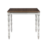 Acme - Bettina 5PC Pack Counter Height Table Set DN01439 Beige Fabric, Gray & Weathered Oak Finish