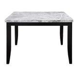 Acme - Hussein Counter Height Table W/Marble Top DN01444 Marble Top & Black Finish