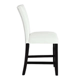 Acme - Hussein Counter Height Chair (Set-2) DN01445 White Synthetic Leather & Black Finish