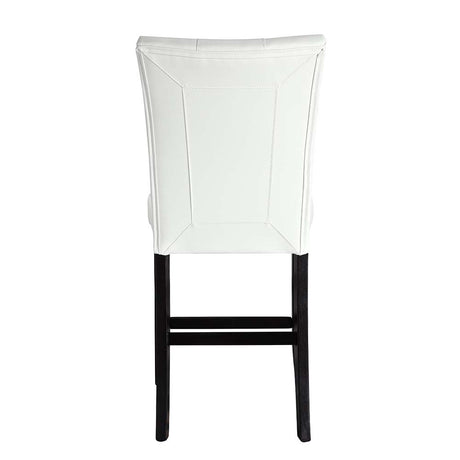 Acme - Hussein Counter Height Chair (Set-2) DN01445 White Synthetic Leather & Black Finish