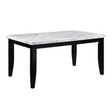 Acme - Hussein Dining Table W/Marble Top DN01446 Natural Marble Top & Black Finish