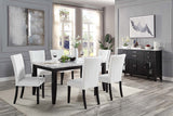 Acme - Hussein Dining Table W/Marble Top DN01446 Natural Marble Top & Black Finish