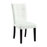 Acme - Hussein Side Chair (Set-2) DN01447 White Synthetic Leather & Black Finish