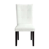 Acme - Hussein Side Chair (Set-2) DN01447 White Synthetic Leather & Black Finish