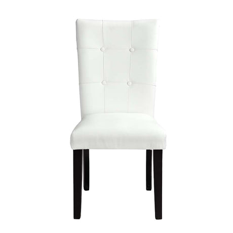 Acme - Hussein Side Chair (Set-2) DN01447 White Synthetic Leather & Black Finish