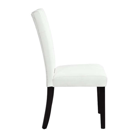 Acme - Hussein Side Chair (Set-2) DN01447 White Synthetic Leather & Black Finish