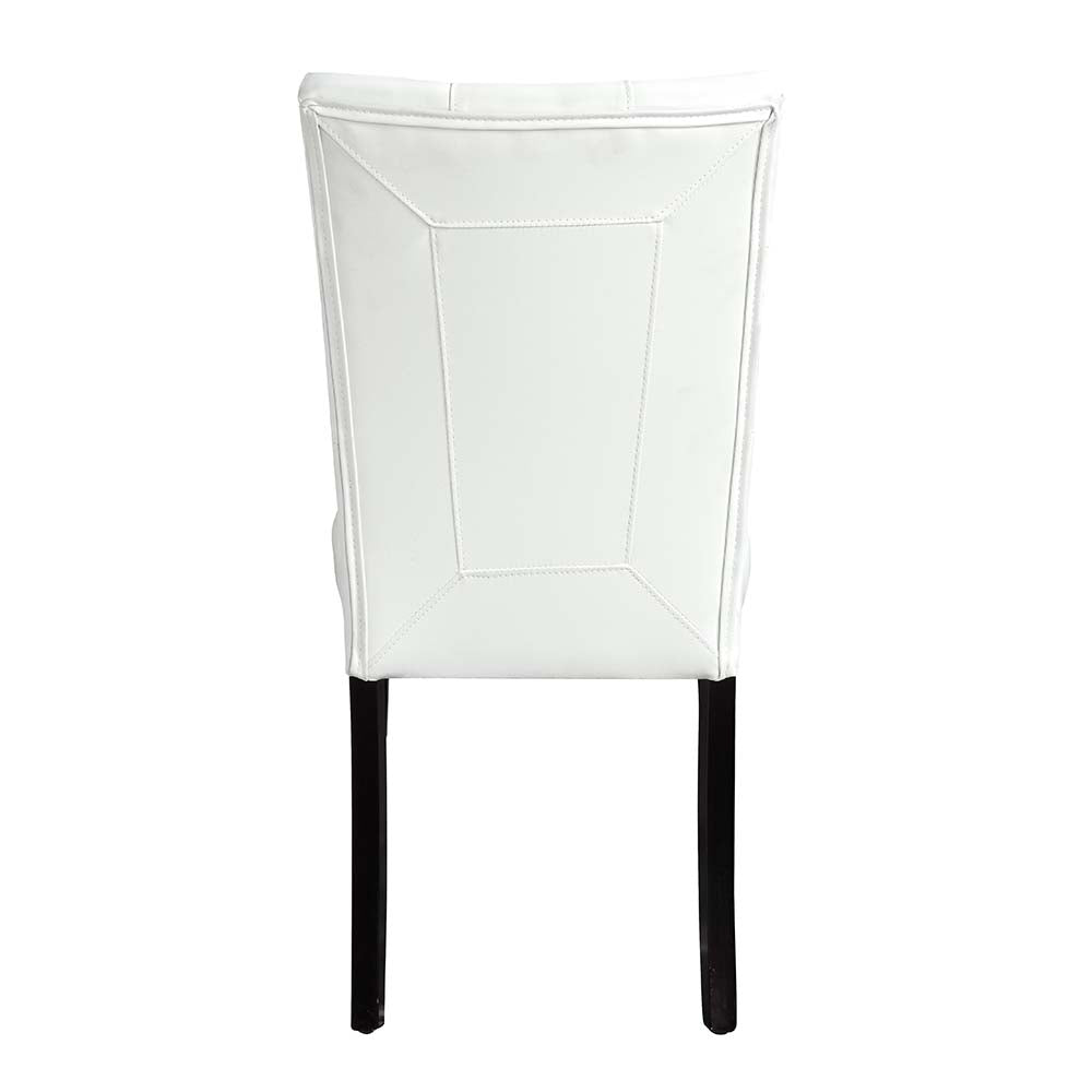 Acme - Hussein Side Chair (Set-2) DN01447 White Synthetic Leather & Black Finish