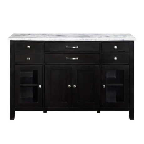 Acme - Hussein Server W/Marble Top DN01448 Natural Marble Top & Black Finish