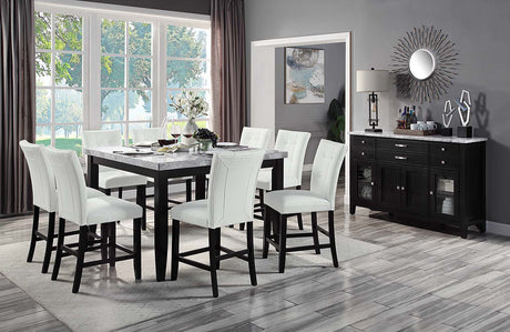 Acme - Hussein Server W/Marble Top DN01448 Natural Marble Top & Black Finish