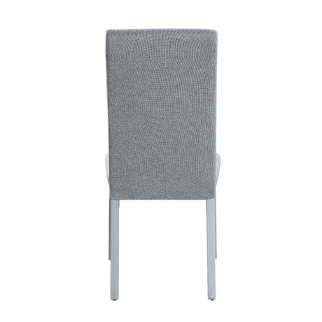 Acme - Lanton Side Chair (Set-2) DN01452 Gray Linen & Antique White Finish