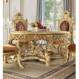 Bernadette Round Dining Table DN01469 Gold Finish | Acme - DN01469 - Home Elegance USA - 6